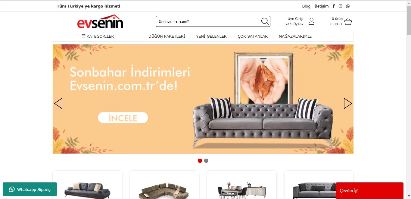 evsenin.com.tr Site Düzenlemesi